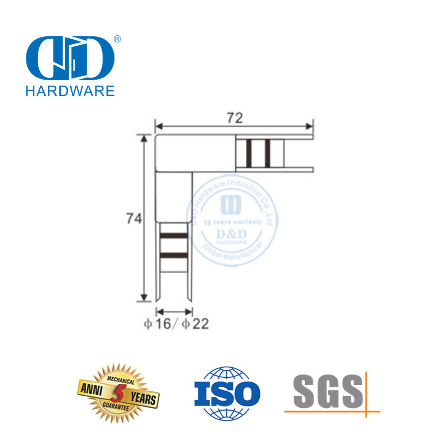 Tube Corner Insert Stainless Steel Glass Accessories Door Hardware Glass Door Fitting For Lavatory Bathroom-DDGS130
