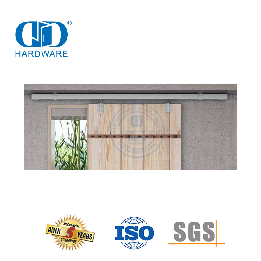 Stainless Steel Bi-folding Barn Door Hardware Double Sliding Barn Door Hardware Track Kit for Heavy Duty Door-DDBD038