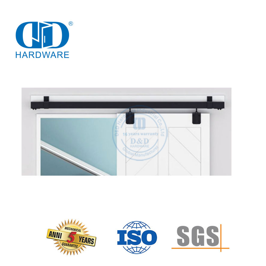 Stainless Steel Heavy Duty Metal Track Kit Bent Hanger Sliding Barn Door Hardware Wood Barn Door Hardware-DDBD035