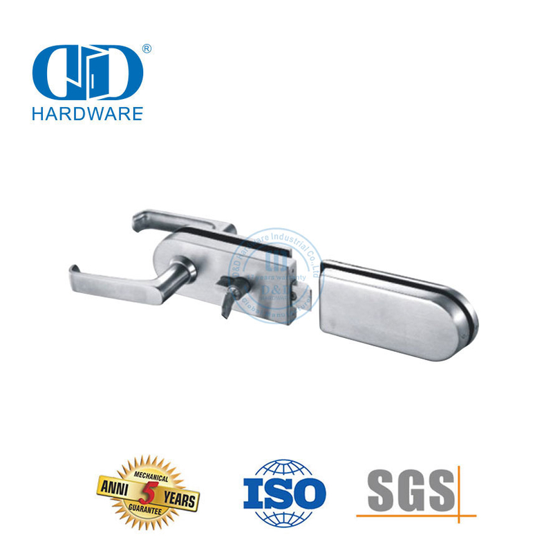 Stainless Steel Corner Lock Hardware Fitting Glass Door Handle Patch Fittings Key Lock-DDGL001
