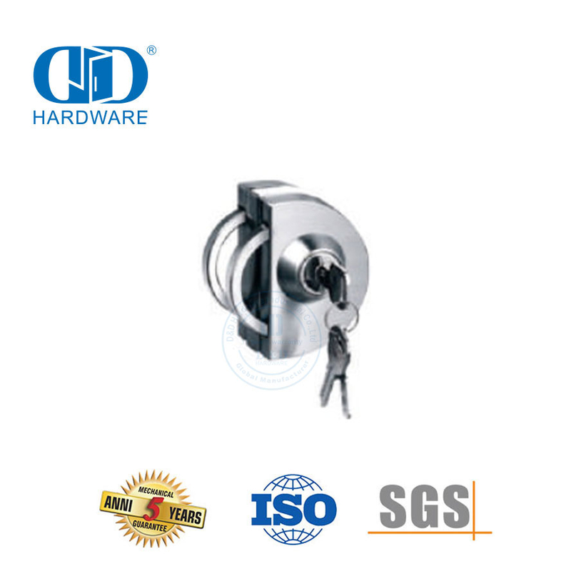 China Factory Stainless Steel Glass Door Handle Lock Patch Fitting Corner Lock Door Fitting-DDGL005