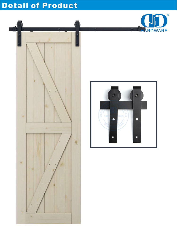 Stainless Steel Cabinet Kit Accessories Track Set Carbon Sliding Barn Wood Single Door Roller Hardware For Interior Door-DDBD001