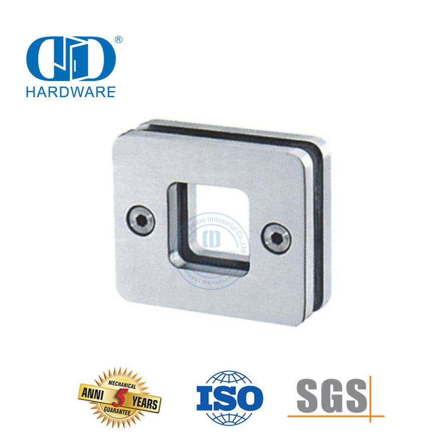 Stainless Steel Glass Sliding Door Lock Bathroom Knob Square Glass Sliding Door Cupped Handle-DDSK019