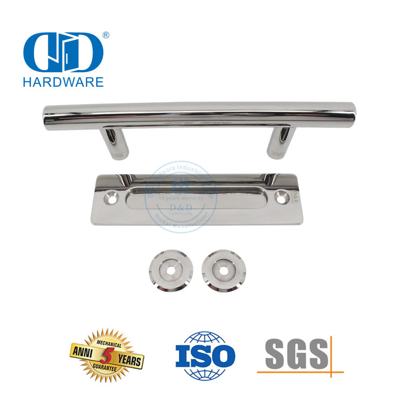 Stainless Steel Balcony Sliding Door Polished Barn Door Handles Set Double Sided Door Handle-DDBD102 PSS