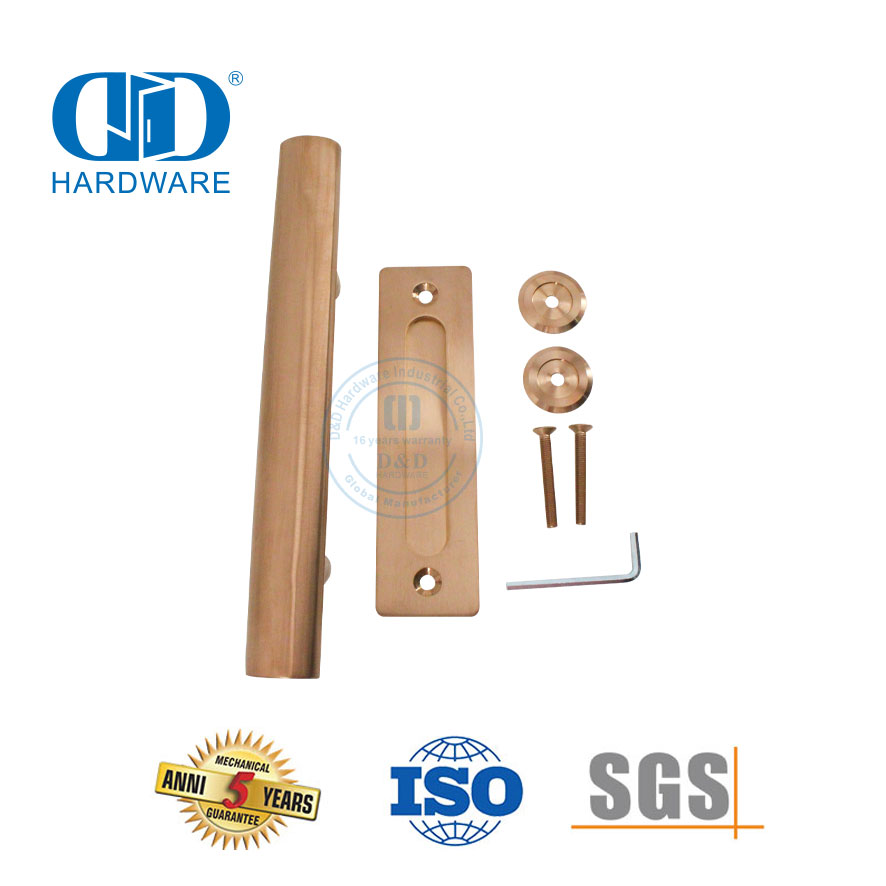 Stainless Steel Rose Golden Barn Door Handle Sliding Door Hardware Tubular Pull Handle-DDBD101 SRG