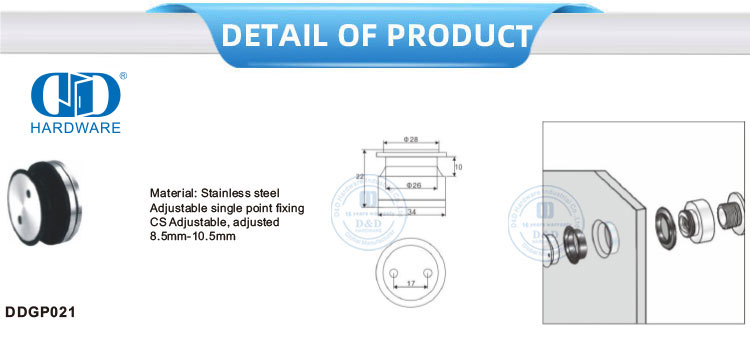 Stainless Steel Curtain Wall Point Fixing Spider Connector Fitting Roller Furniture Hardware Glass Fitting-DDGP022