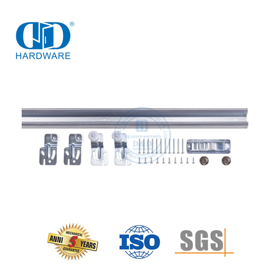 Stainless Steel Household Heavy Duty Sliding Single Track Concealed Bypass Barn Door Hardware Garage Hardware-DDBD067