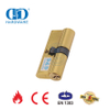 EN 1303 Polished Brass Double Key Lock Cylinder for Wooden Door-DDLC003-60mm-PB
