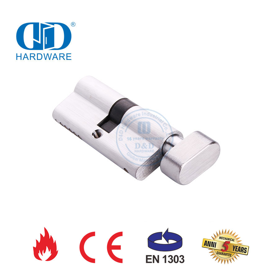 Satin Chrome Finish EN 1303 Certification Bathroom Lock Cylinder-DDLC007-70mm-SC