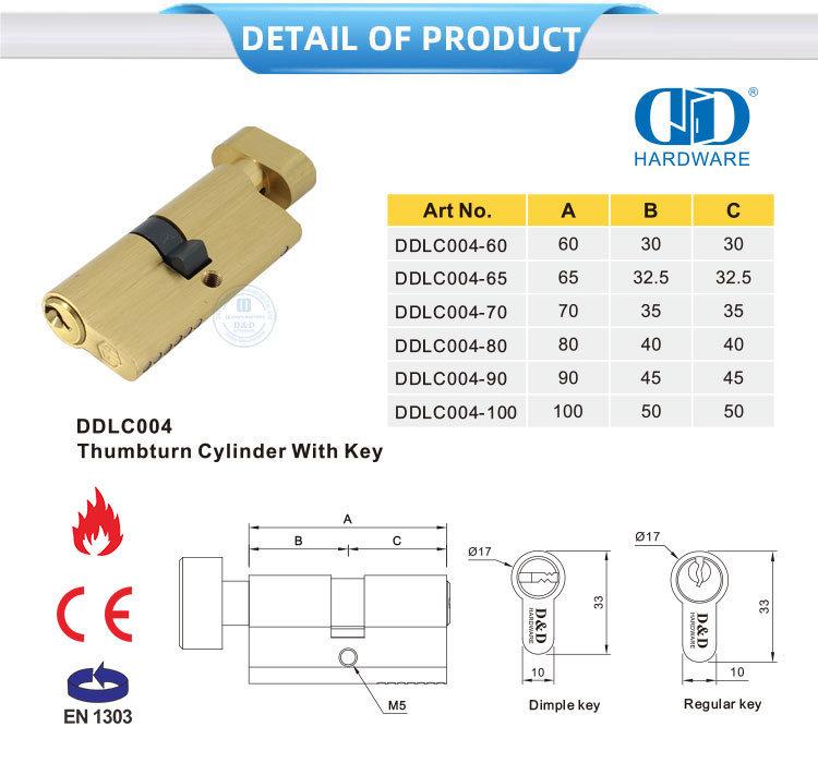 Wooden Door Key Cylinder