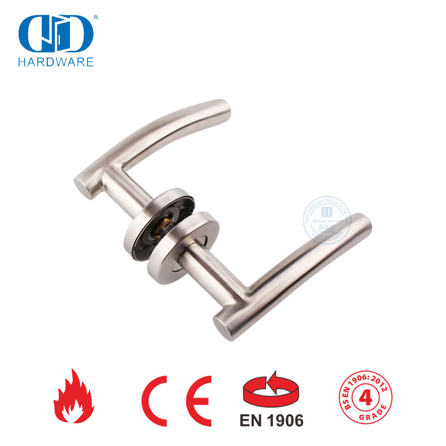 SUS 304 Round Rosette Tube Lever Handles with EN 1906 Certification-DDTH005-SSS