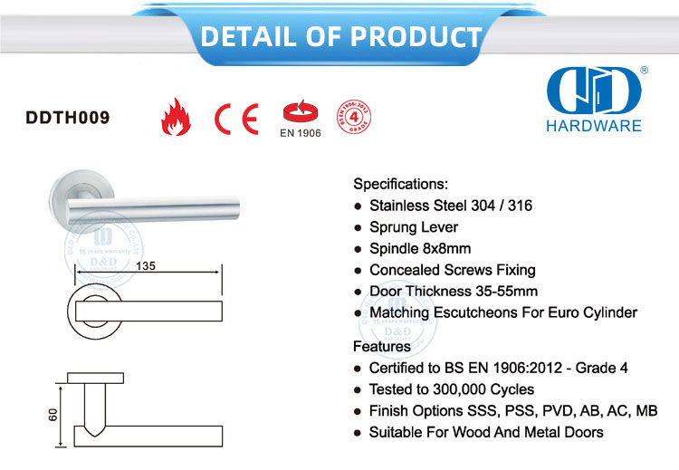 Straight Tubular Lever Handle