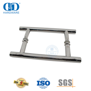 SUS304 H Shape Round Frameless Glass Door Hardware Ladder Mounting Pull Handle-DDPH001-A Φ22-PSS