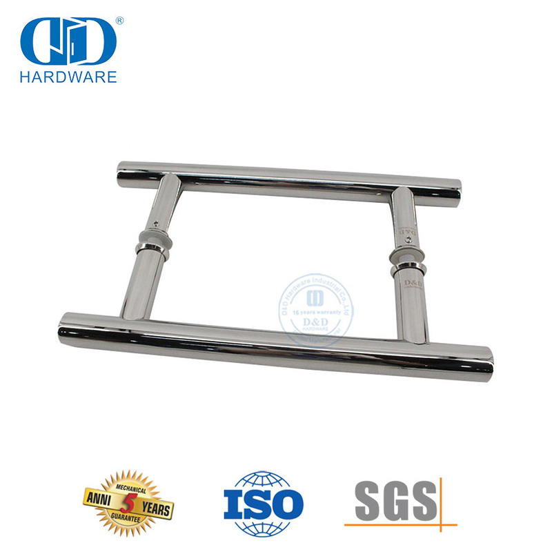 SUS304 H Shape Round Frameless Glass Door Hardware Ladder Mounting Pull Handle-DDPH001-A Φ22-PSS
