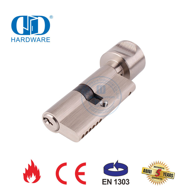 EN 1303 Solid Brass Key and Turn Lock Cylinder-DDLC001-70mm-SN