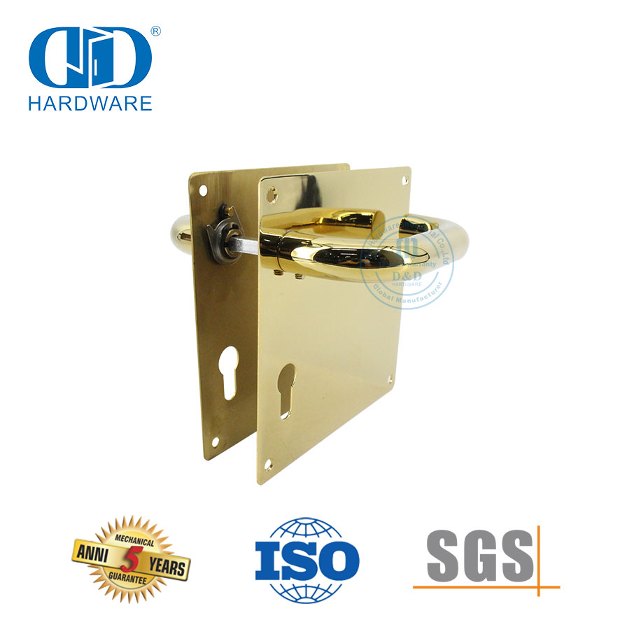 Decorative Hardware Center To Center 72mm Stainless Steel Door Lever Handle with Plate-DDTP001-PVD