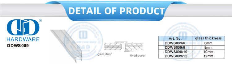 Household Glass Door Accessory Waterproof Silicone Rubber Seal Strip Magnetic Seal Strip-DDWS009