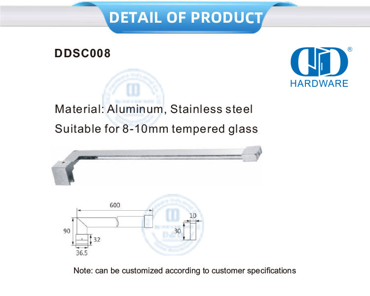 Customized Stainless Steel Frameless Glass Shower Panel Door Accessories Commercial Shower Screens-DDSC008