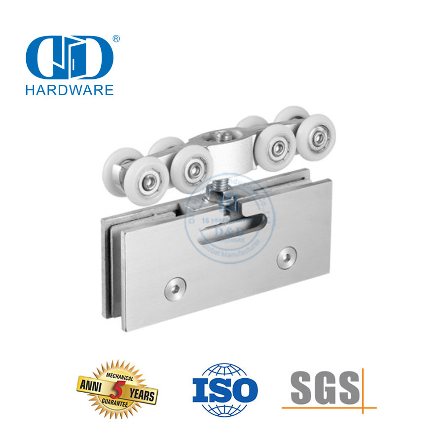 Door Clamp Stainless Steel Iron Sliding Door Hanging Roller Furniture Accessories For Sliding Double Door-DDGS132