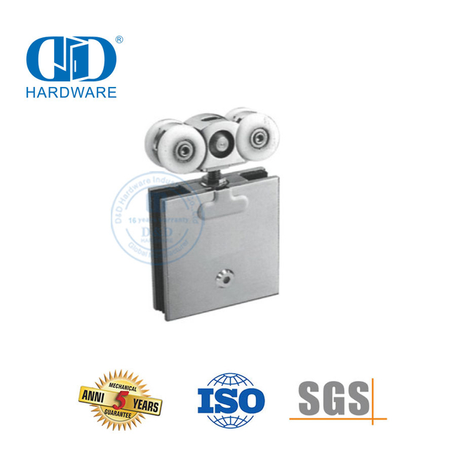 High Security Door Clamp Stainless Steel Alumium Glass Accessories Bathroom Hardware Shower Door Roller For Sliding Door-DDGS138