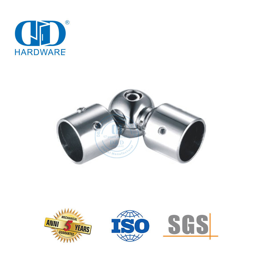 Stainless Steel Round Tube Connector Bathroom Holder Shower Tube Connectors Panel Connector Glass Fittings-DDSC026