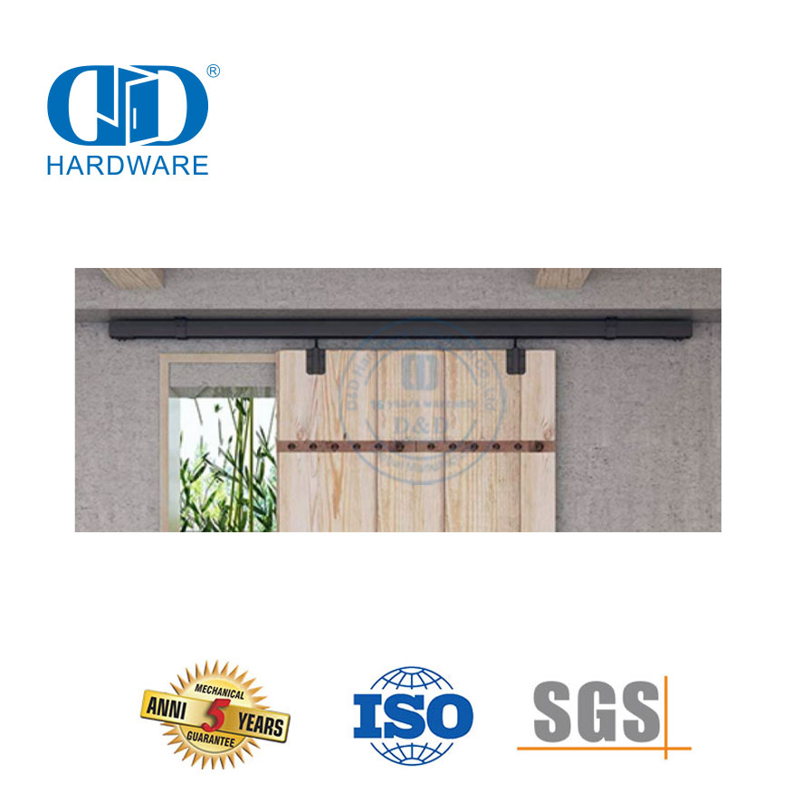 Stainless Steel Heavy Duty Single Track Bypass Big Spoke Wheel Sliding Barn Door Hardware Bypass Barn Door Hardware-DDBD037