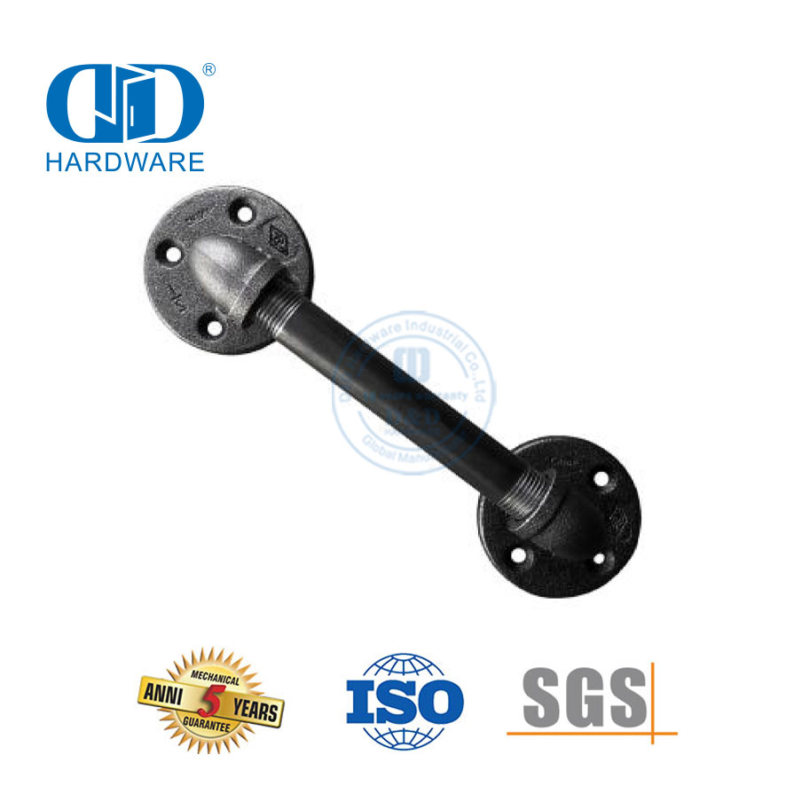 Stainless Steel Pipe Barn Door Pull Handle Black Rustic Industrial Grab Bar For Stairs Construction Hardware-DDBD114