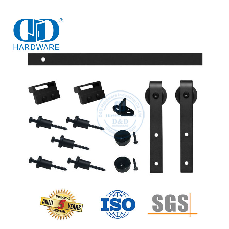 Stainless Steel Cabinet Kit Accessories Track Set Carbon Sliding Barn Wood Single Door Roller Hardware For Interior Door-DDBD001