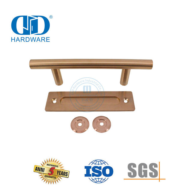 Stainless Steel Rose Gold Double Sided Push Pull Barn Door Handle Furniture Finger Pull Door Handle-DDBD102 SRG