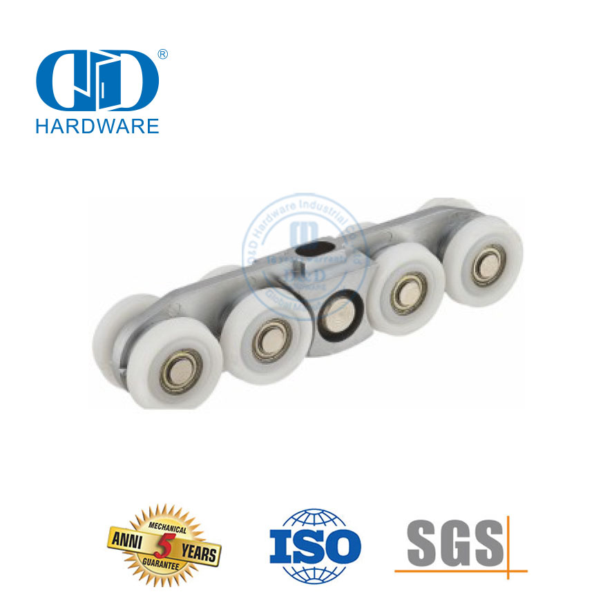 Durable Stainless Steel Sliding Door Hanging Roller Wheel Glass Accessories Set Door Fitting For Bathroom-DDGS151
