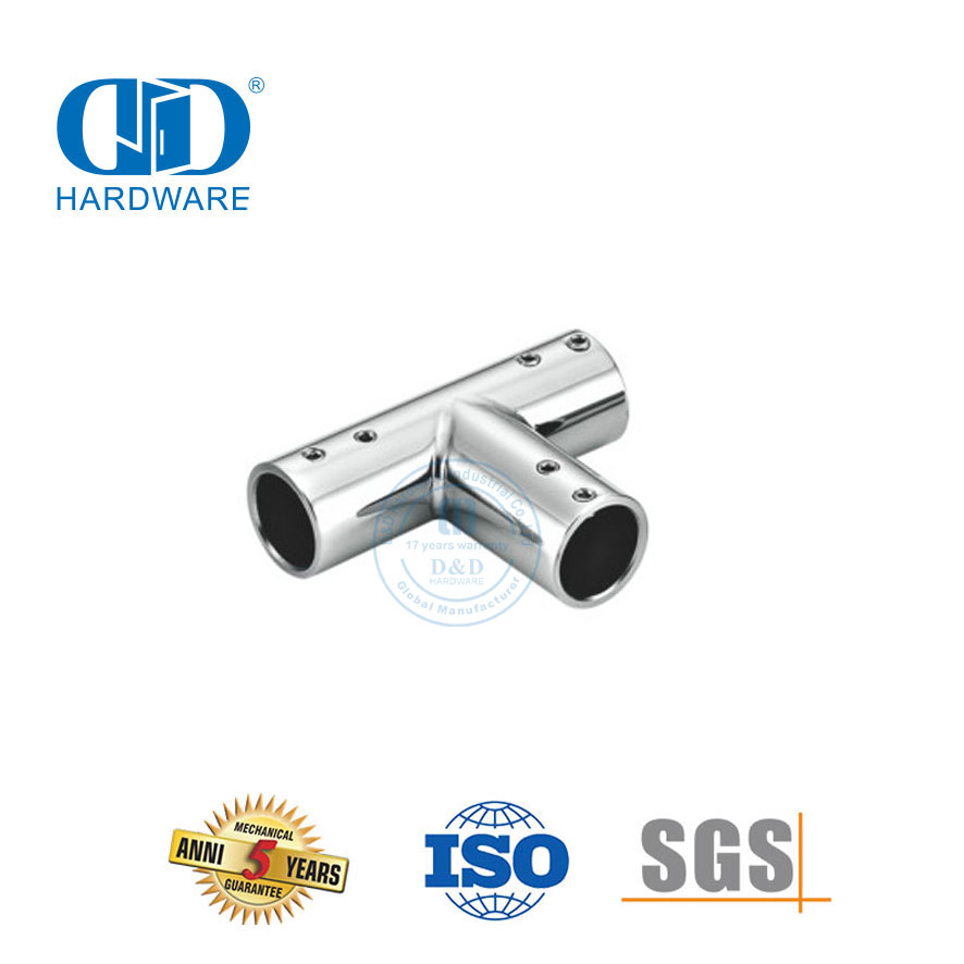 Stainless Steel Round Pipe Connector Commercial Shower Cubicle System Glass Panel Bracket Connector-DDSC036