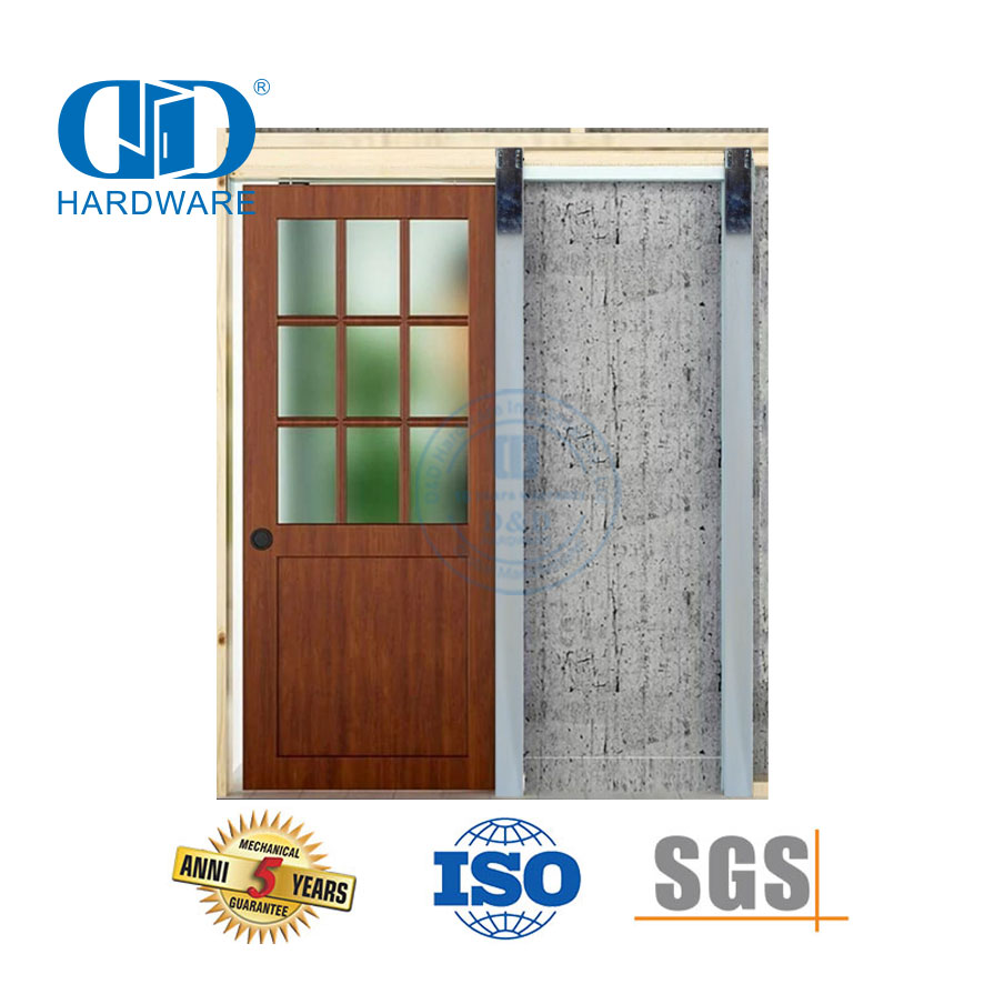 Stainless Steel Household Heavy Duty Sliding Single Track Concealed Bypass Barn Door Hardware Garage Hardware-DDBD067