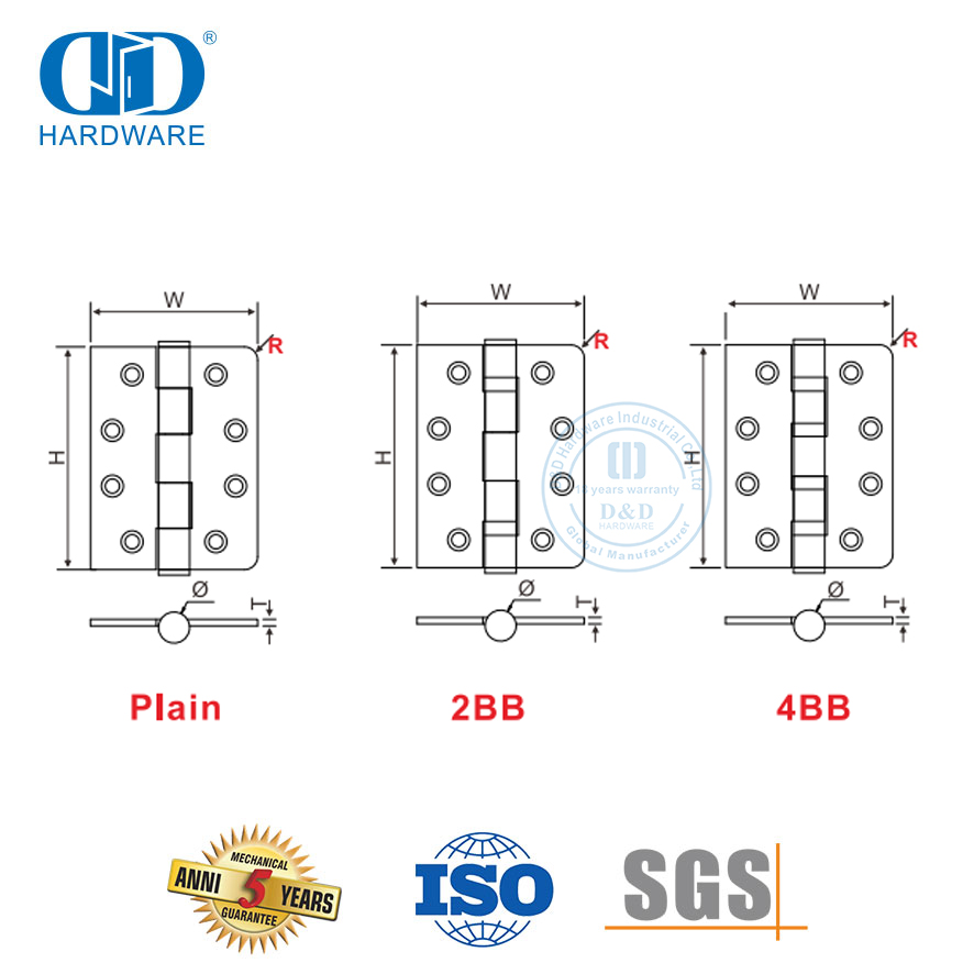 Stainless Steel Round Corner Door Hinge
