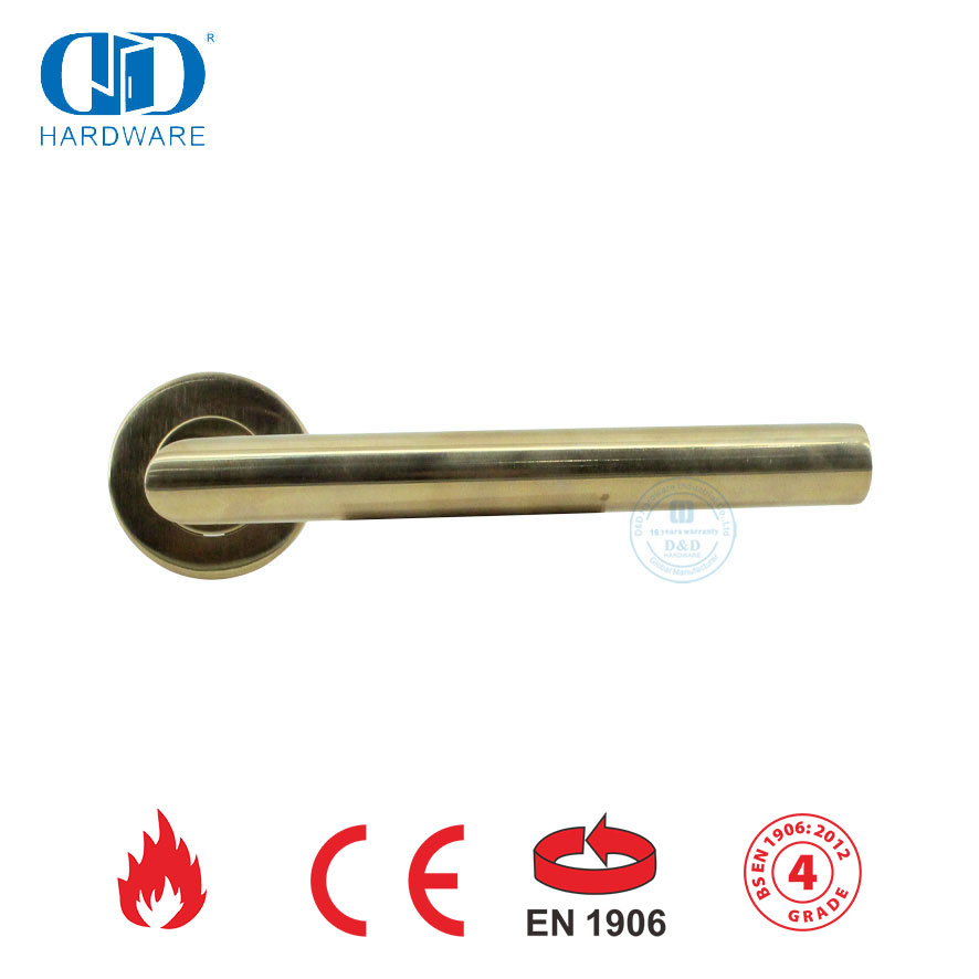 BS EN 1906 Door Lock Hardware Commercial Fitting Lever Door Handles-DDTH003-PVD