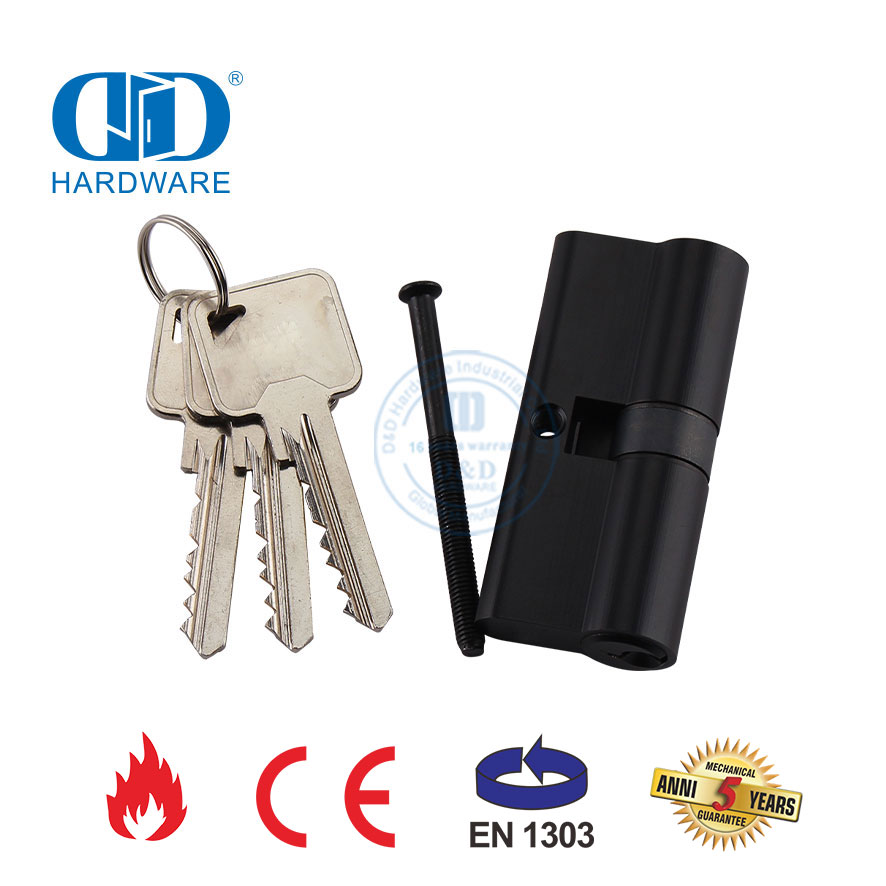 EN 1303 Certification Black Double Cylinder for Commercial Building-DDLC003-70mm-MB