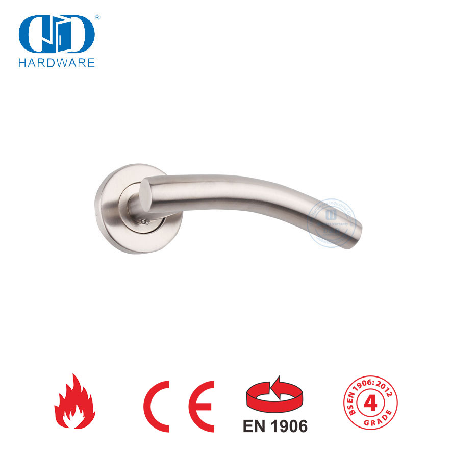 SUS 304 Round Rosette Tube Lever Handles with EN 1906 Certification-DDTH005-SSS