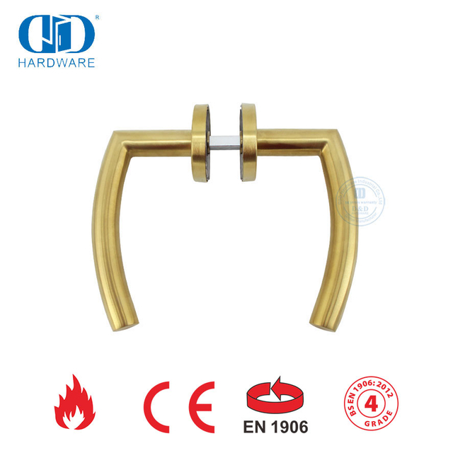 Stainless Steel Satin Brass Commercial External Door Lever Handles-DDTH011-SB