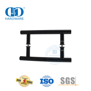 Classical Style Matt Black H Shape Glass Door Accessory Pull Handle-DDPH001-A Φ22-Black