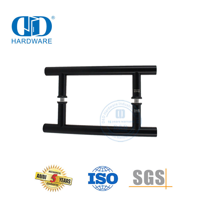 Classical Style Matt Black H Shape Glass Door Accessory Pull Handle-DDPH001-A Φ22-Black