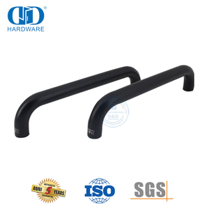 Matte Black Finish Modern Glass Door Hardware Accessories Bathroom Round Pipe Handle -DDPH007
