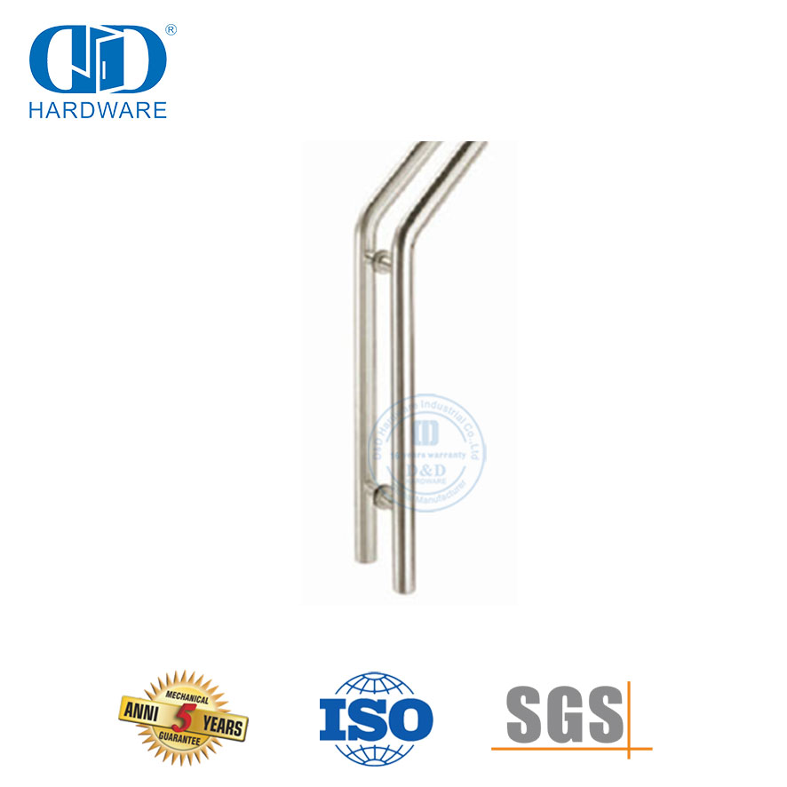 Bathroom Hardware Accessories Stainless Steel Tube Couple Pull Handle for Glass Door-DDPH009