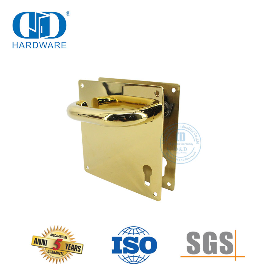 Durable Center To Center 85mm Stainless Steel Door Lever Handle with Plate-DDTP001-PVD