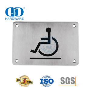 Square Type Sign Plate Stainless Steel Disable Sign Plate Bathroom Toilet Sign Plate For The Disabled-DDSP001-Disabled