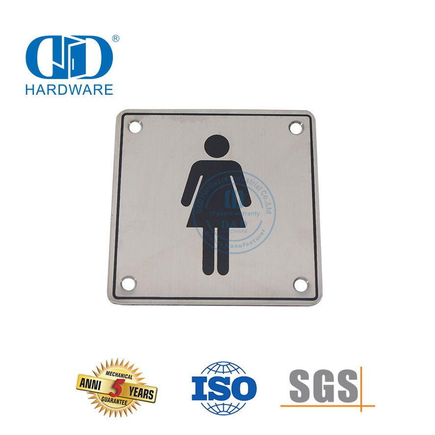 Bathroom Signs Symbol Stainless Steel Washroom Female Sign Plate Bathroom Toilet Door Sign Plate-DDSP002