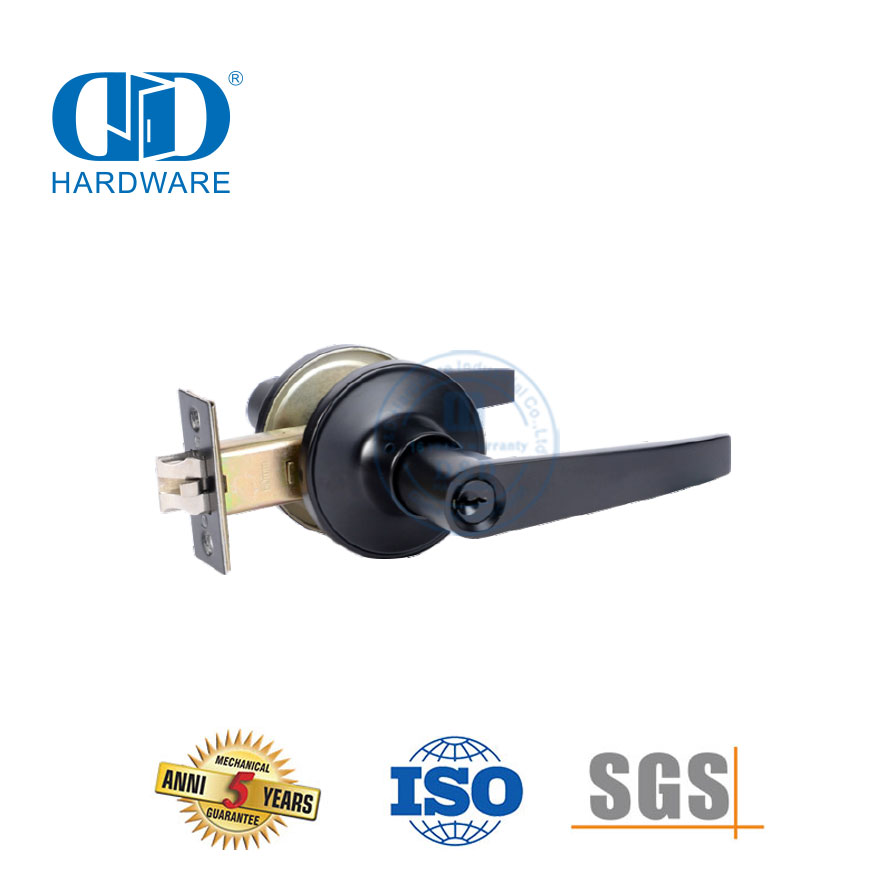 Standard Duty Rosette Stainless Steel Cylinder Tubular Type Adjustable Hardware Lockable Knob Lockset For Flush Wooden Door-DDLK023