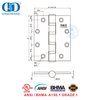 BHMA UL Certificate Fire Rated ANSI Ball Bearing Antique Brass Heavy Duty Soft Close Metal Wooden Door Hinge -DDSS001-ANSI-1-4.5x4.5x4.6mm
