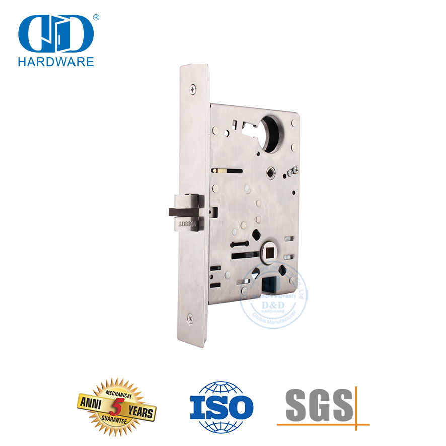  American Standard ANSI Stainless Steel Privacy Cylinder Furniture Bathroom Bedroom Entry Door Mortise Lock Body-DDAL22