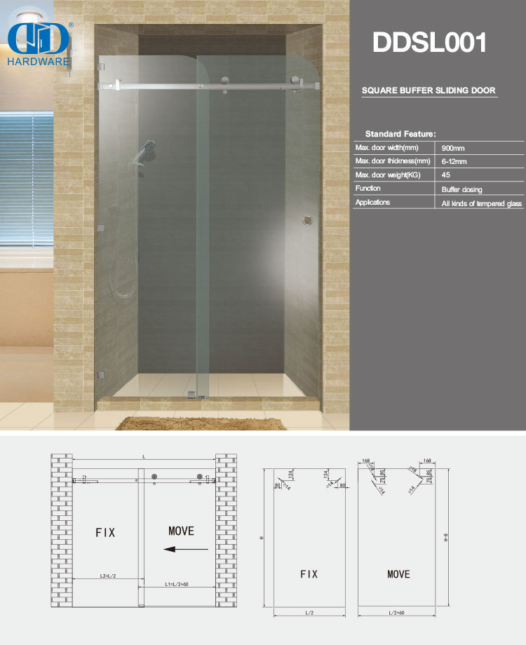 Stainless Steel Shower Cubicle Knob Round Shape Glass Shower Sliding Door Handle Knob-DDSL001-1