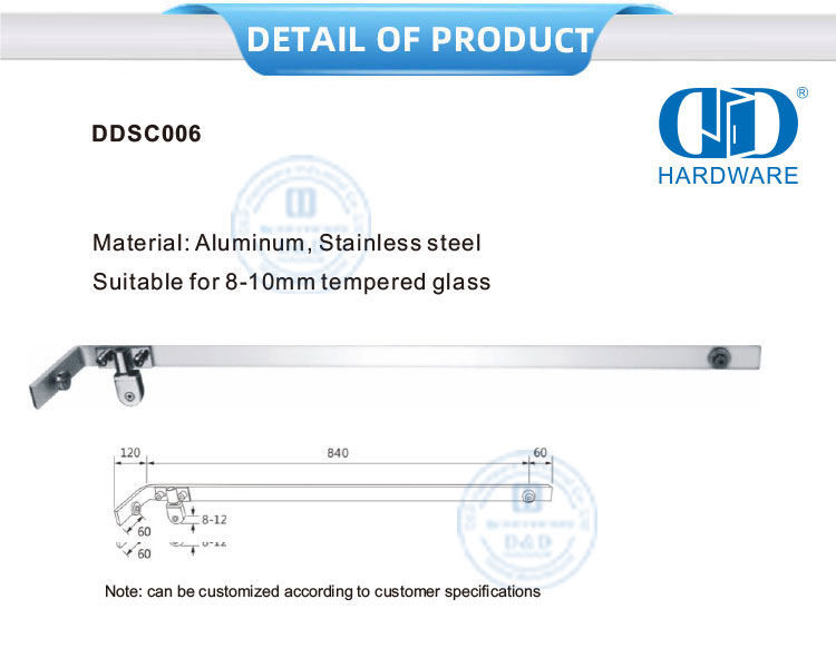 Stainless Steel Frameless Glass Shower Panel Commercial Shower Units Shower Divider Panel-DDSC006