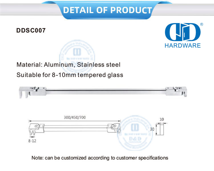 Stainless Steel Commercial Shower Cubicle System Glass Door Accessories Shower Divider Panel-DDSC007